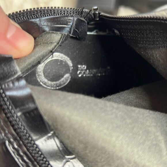 Journee Collection Mariana Croc Wide Calf Over-The-Knee Boot Black NWT Size 6 - Picture 6 of 7